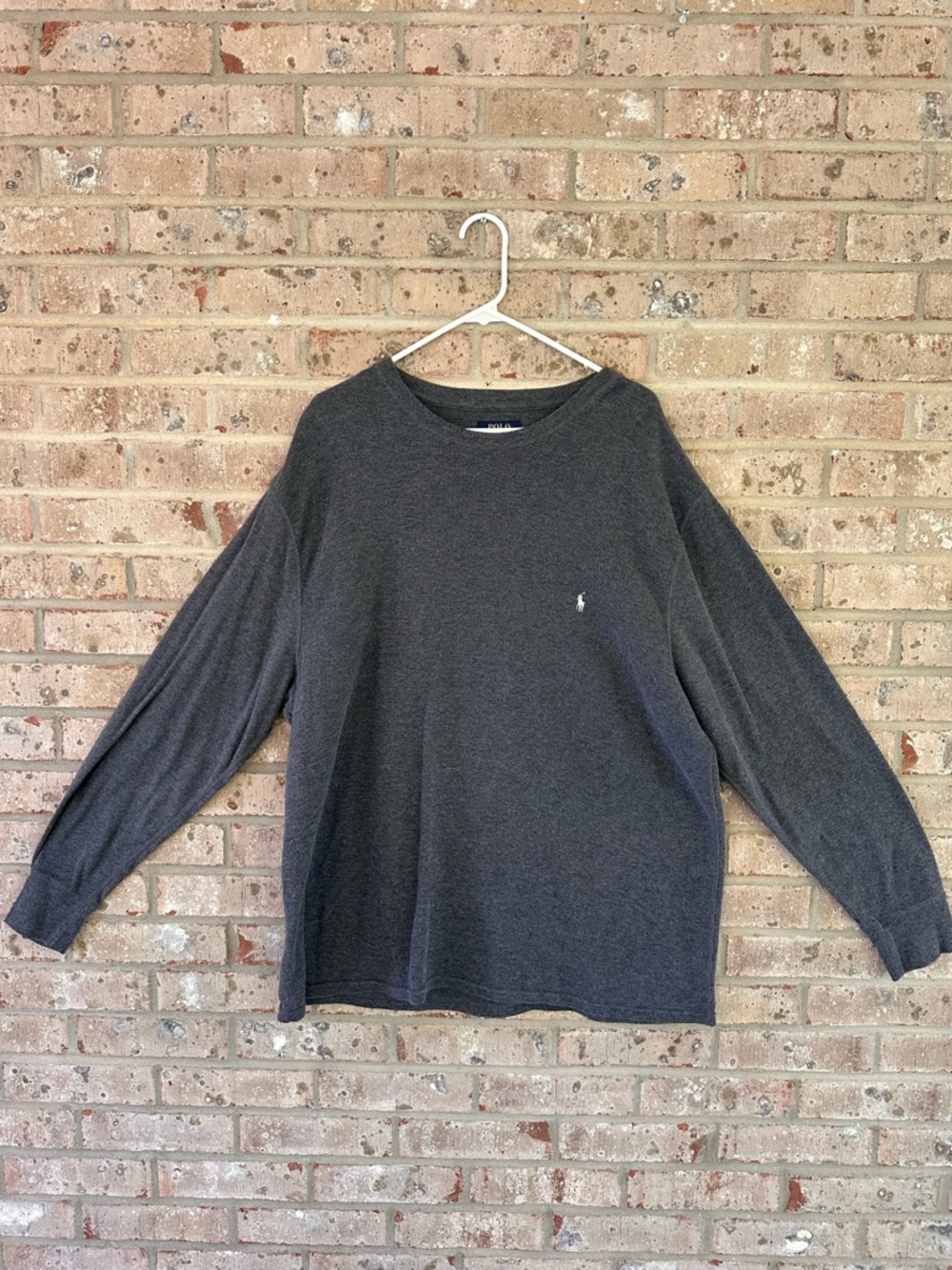 Polo Ralph Lauren Waffle Knit Crewneck Thermal Long Sleeve XXXL Dark Gray